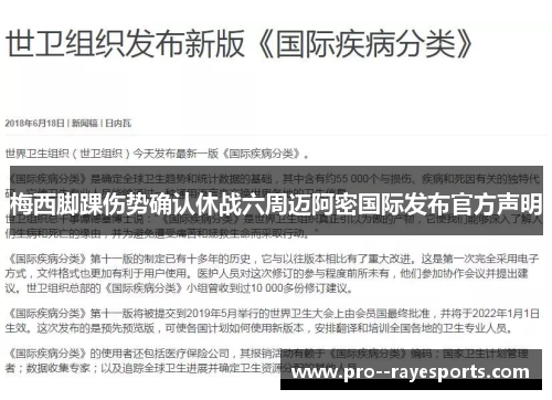 梅西脚踝伤势确认休战六周迈阿密国际发布官方声明 梅西脚踝伤势确认休战六周迈阿密国际发布官方声明